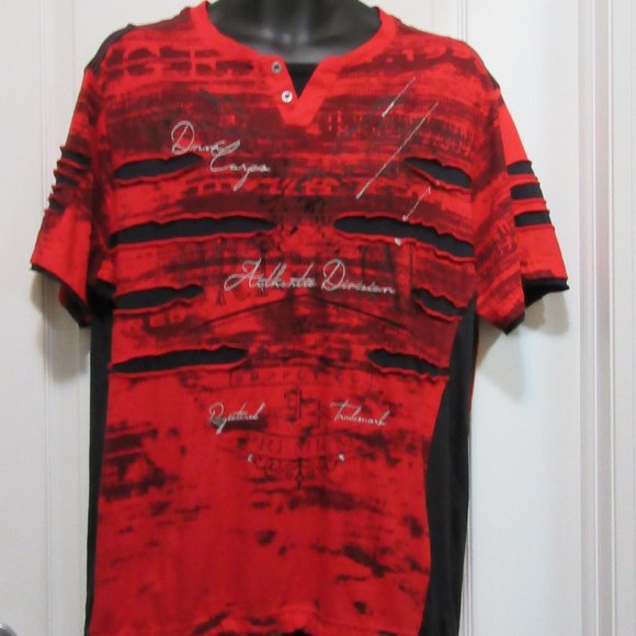 Mens Red /Black Oxygen Tshirt Size Large - Picture 2 of 5
